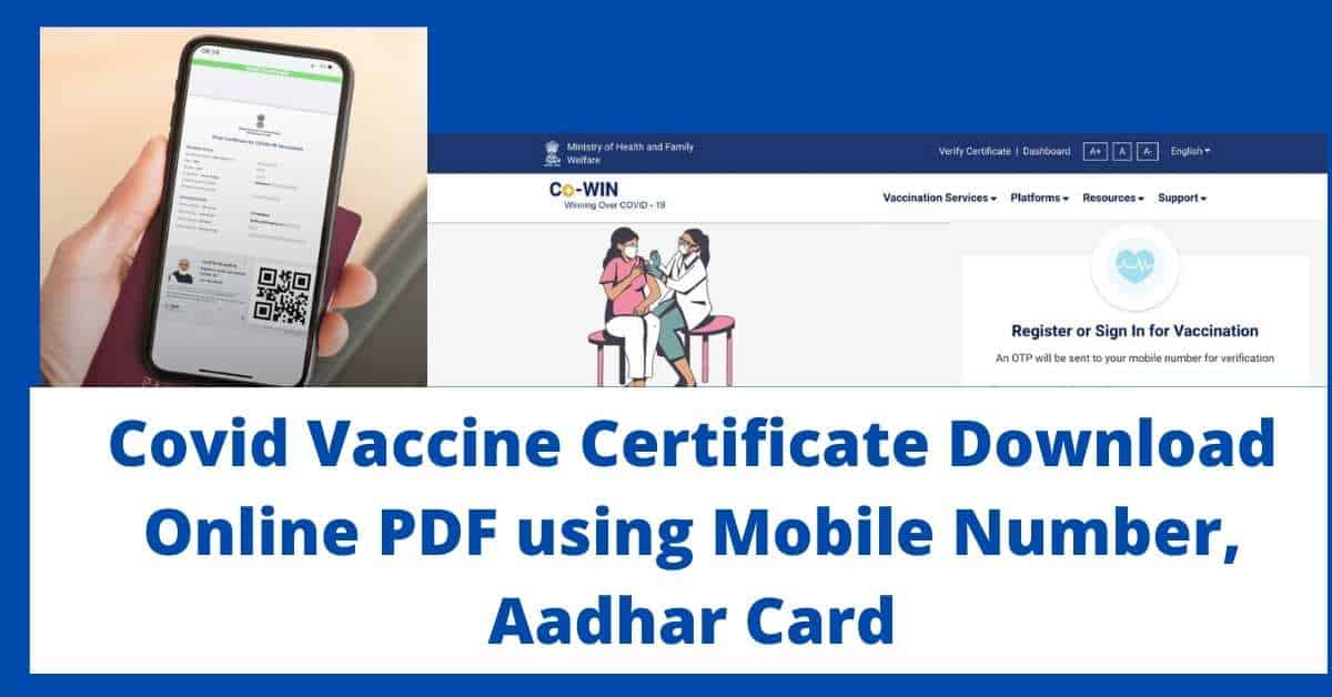 Vaccine certificate download