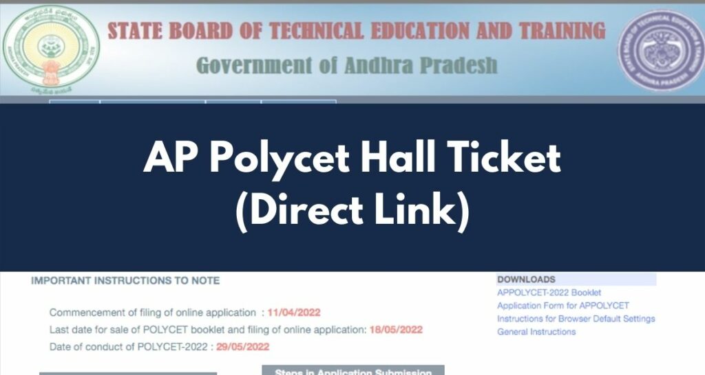 AP Polycet Hall Ticket 2022: Download Link @ polycetap.nic.in
