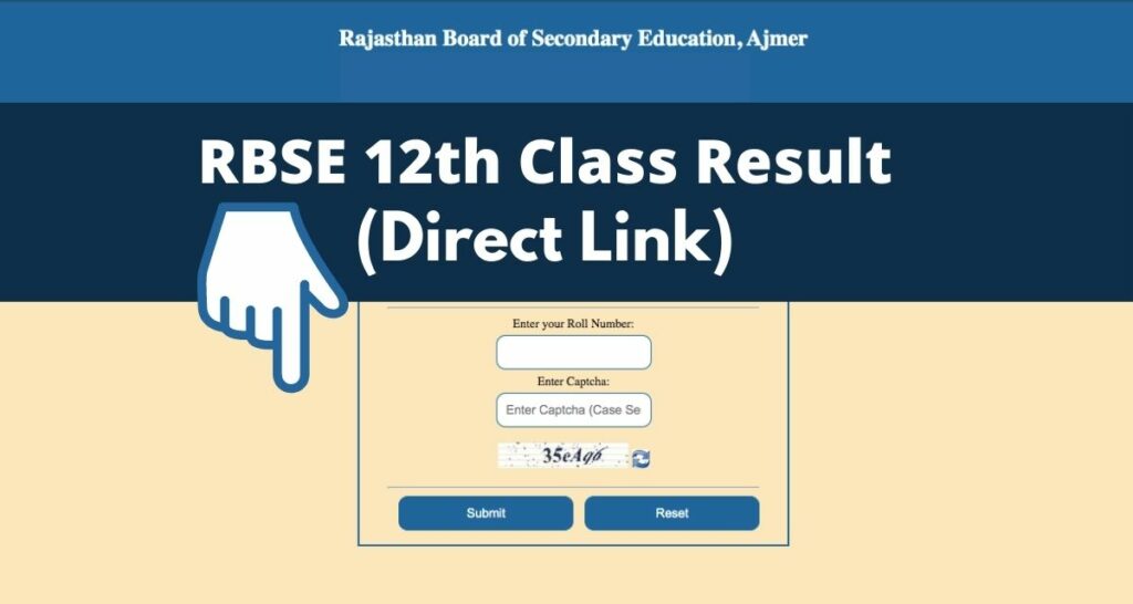 RBSE 12th Result 2022 - rajresults.nic.in Direct Link