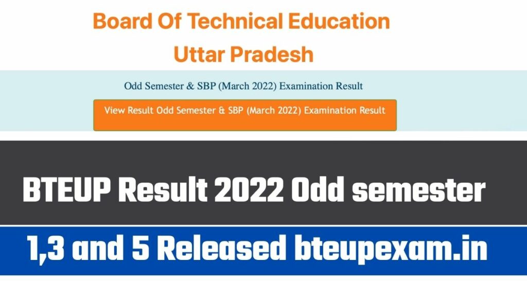 UPBTE Result 2022 Odd Semester [1,3,5] Released @results.bteupexam.in
