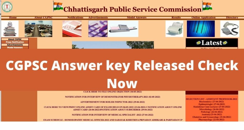 CGPSC Answer key Rleased Check Now
