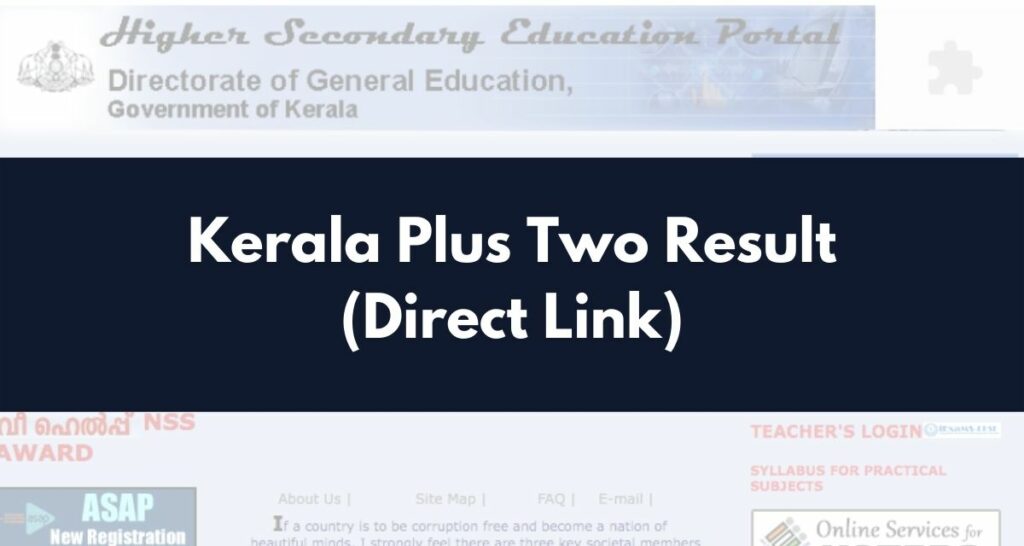 Kerala Plus Two Result 2022, keralaresults.nic.in DHSE 12th Exam Results Direct Link