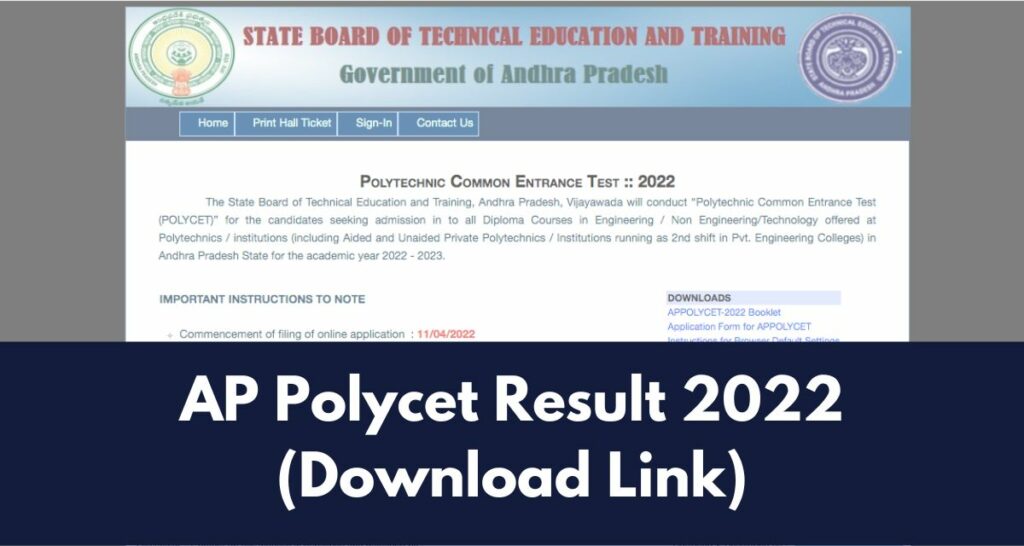AP Polycet Result 2022 - polycetap.nic.in Rank Card Manabadi Download Link