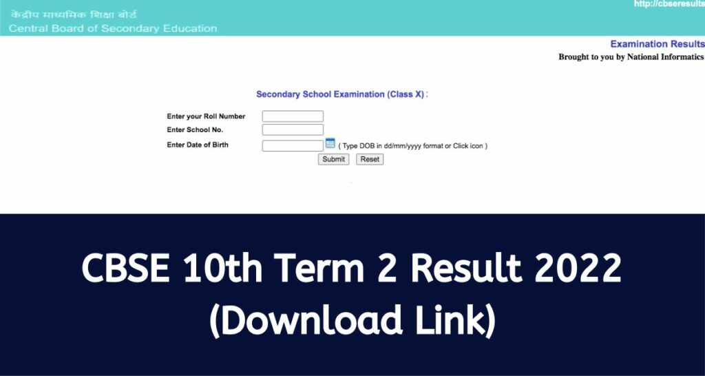 CBSE 10th Term 2 Result 2022 - www.cbse.gov.in Class 10 Exam Results Download Link
