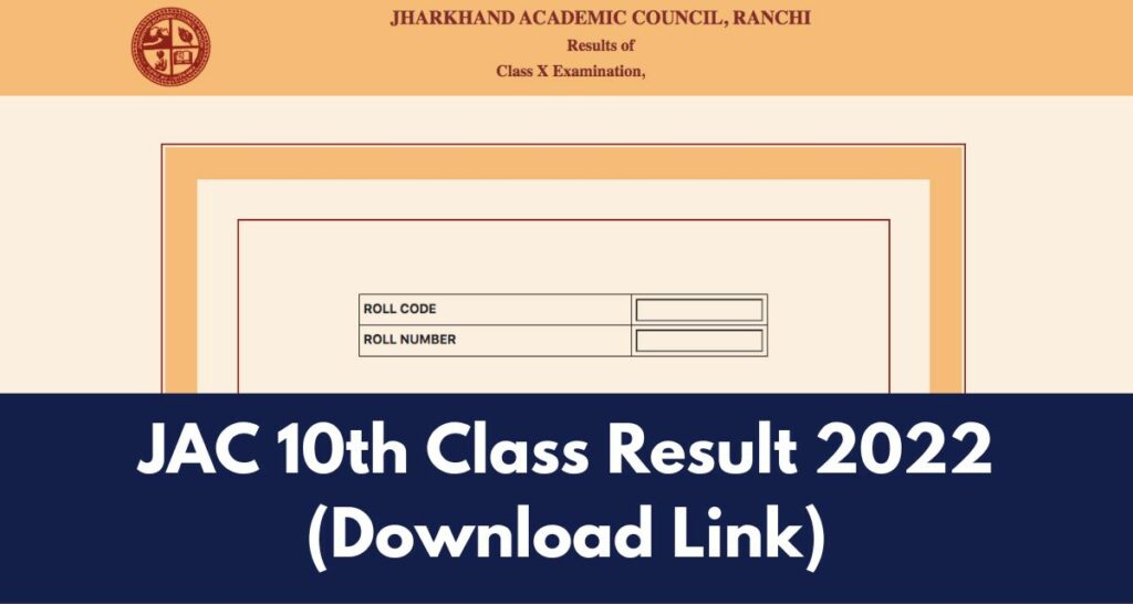JAC 10th Result 2022 - www.jacresults.com Class 10 Matric Results, Download Link