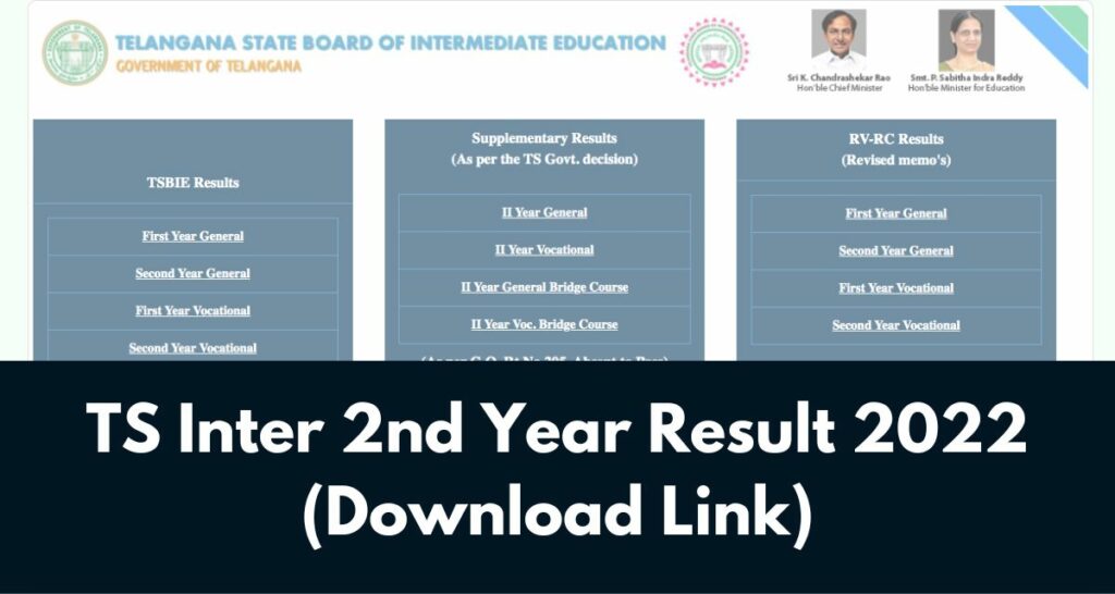 TS Inter 2nd Year Result 2022 - tsbie.cgg.gov.in Intermediate Second Year Exam Results, Download Link