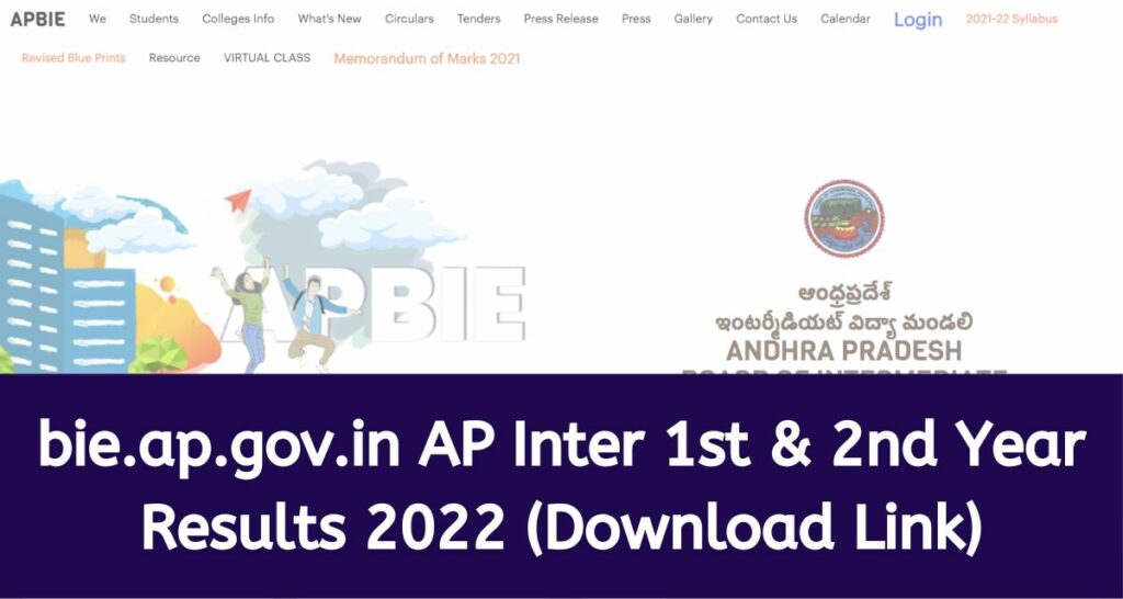 bie.ap.gov.in AP Intermediate 1st & 2nd Year Results 2022 - Download Link, BIEAP Inter Marks Memo