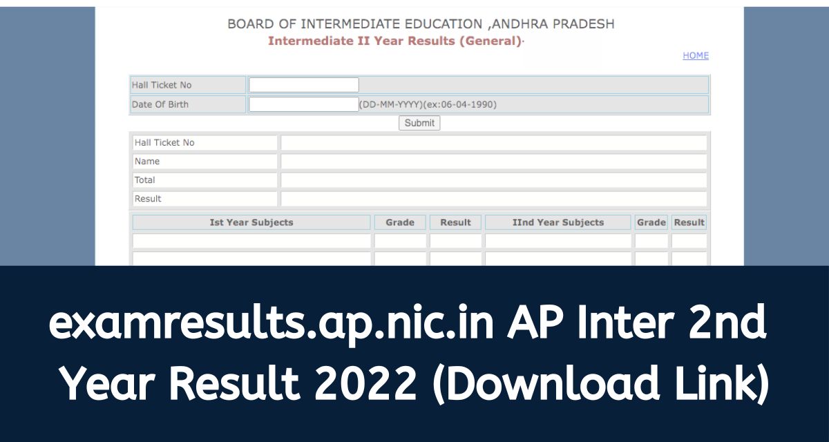 examresults.ap.nic.in AP Intermediate 2nd Year Result 2023 AP Inter