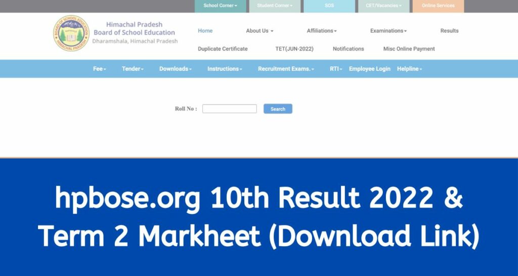 hpbose.org 10th Result 2022 - (!Download Link), HP Board Matric Term 2 Marksheet