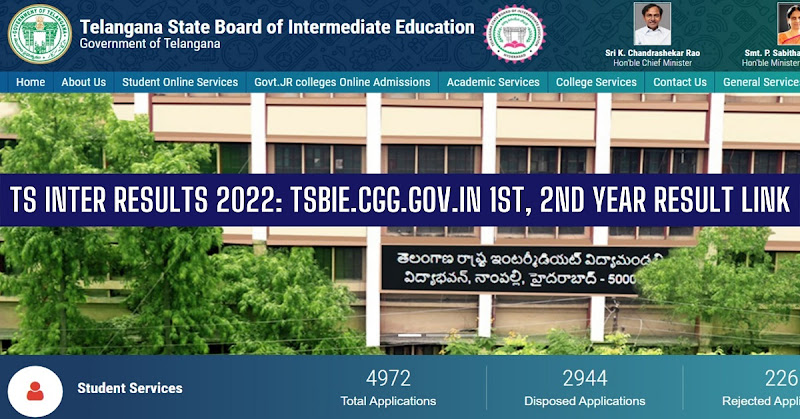 TS Inter Results 2022: tsbie.cgg.gov.in 1st, 2nd Year Result Link