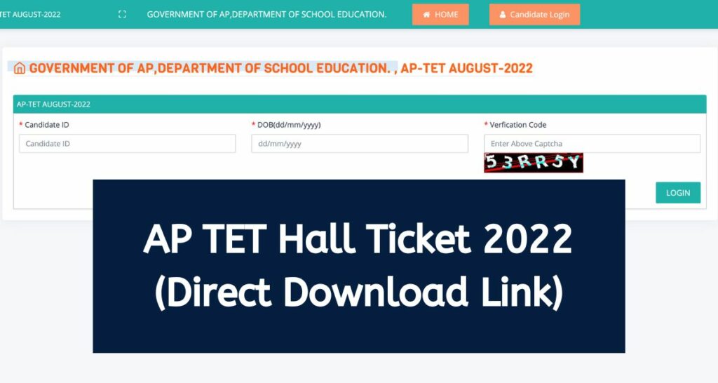 AP TET Hall Ticket 2022 - aptet.apcfss.in Admit Card Direct Download Link