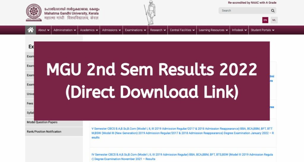 MGU 2nd Semester Results 2022 - dsdc.mgu.ac.in BA B.Sc B.Com Part 2nd Sem Direct Download Link
