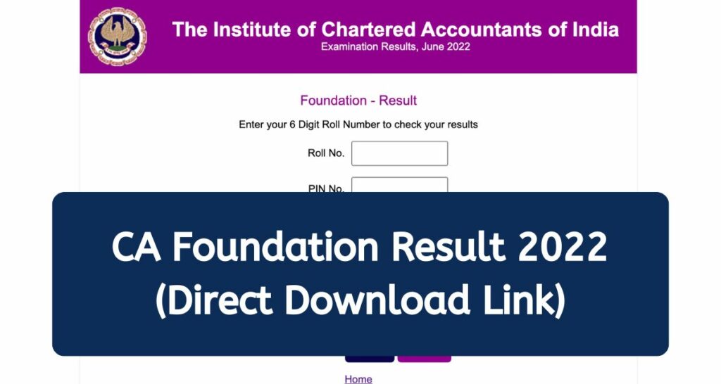 CA Foundation Result 2022 - icai.nic.in ICAI June Session Result Direct Download Link