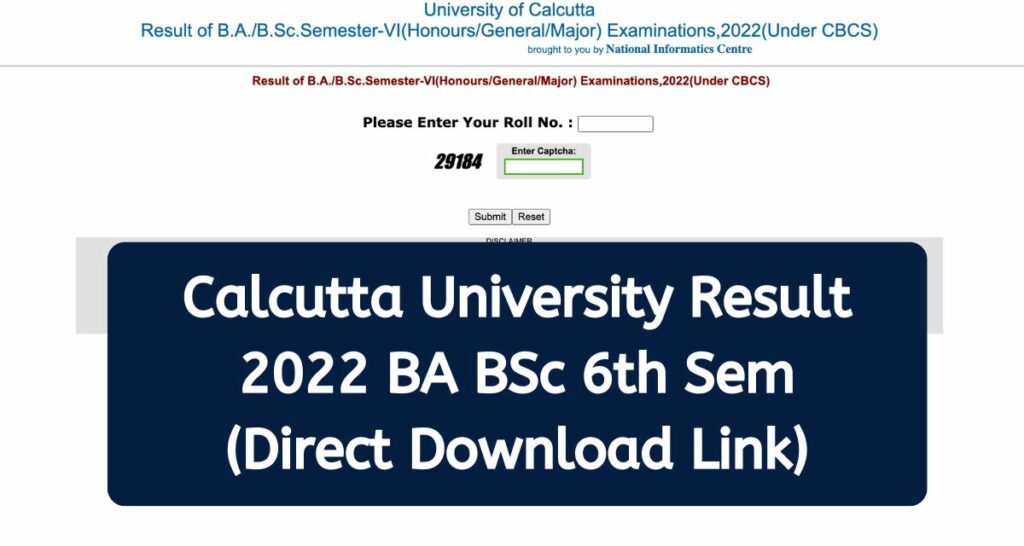 Calcutta University Result 2022 - wbresults.nic.in CU BA B.Sc 6th Sem Results Direct Download Link