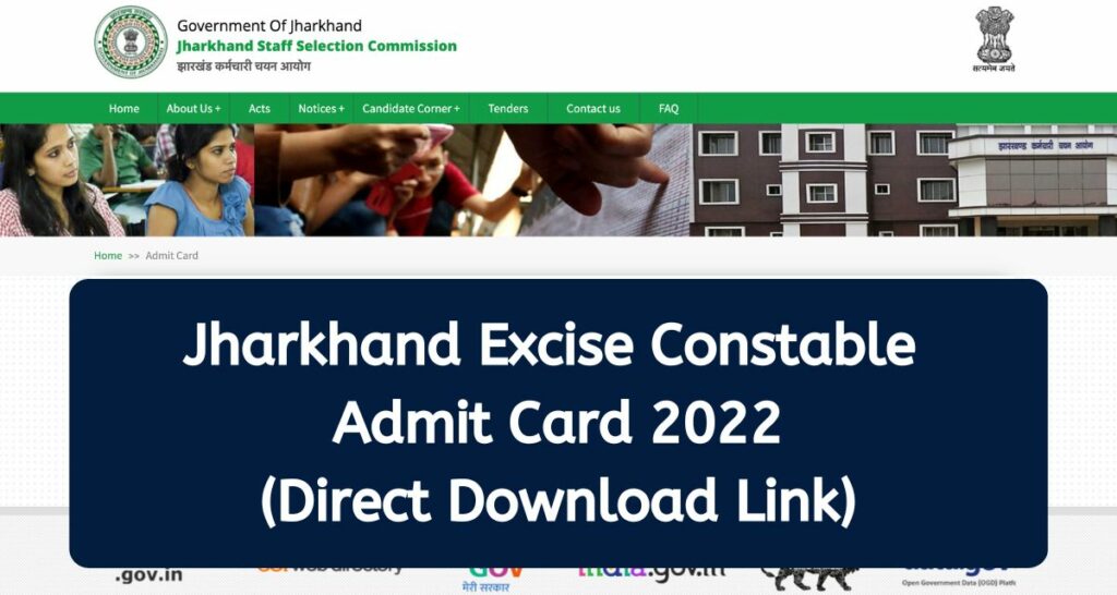 Jharkhand Excise Constable Admit Card 2022 - jssc.nic.in Utpad Siphai Hall Ticket Direct Download Link