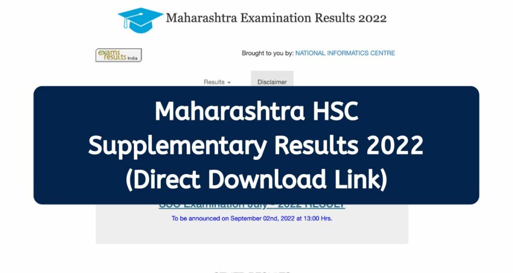 Maharashtra HSC Supplementary Results 2022 - mahresult.nic.in 12th Arts, Commerce, Science Supply Direct Download Link