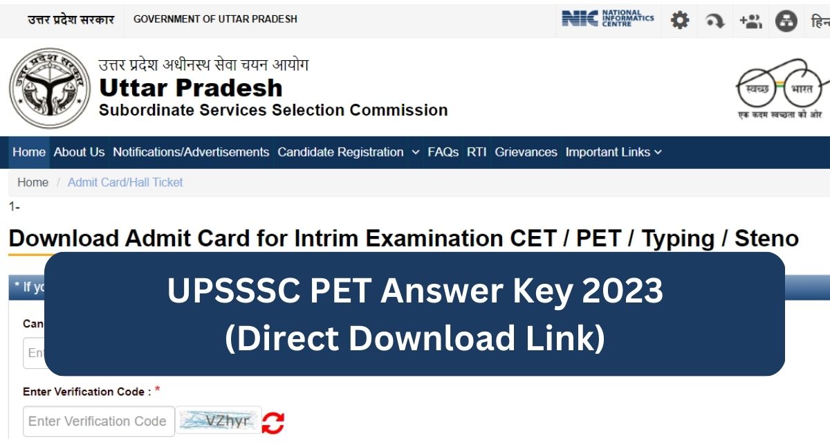 UPSSSC PET Answer Key 2023
(Direct Download Link)