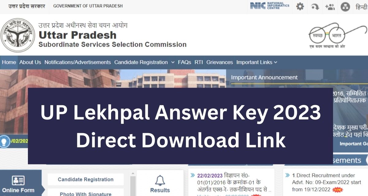 UP Lekhpal Answer Key 2023
Direct Download Link