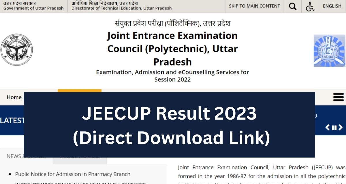 JEECUP Result 2023
 (Direct Download Link)