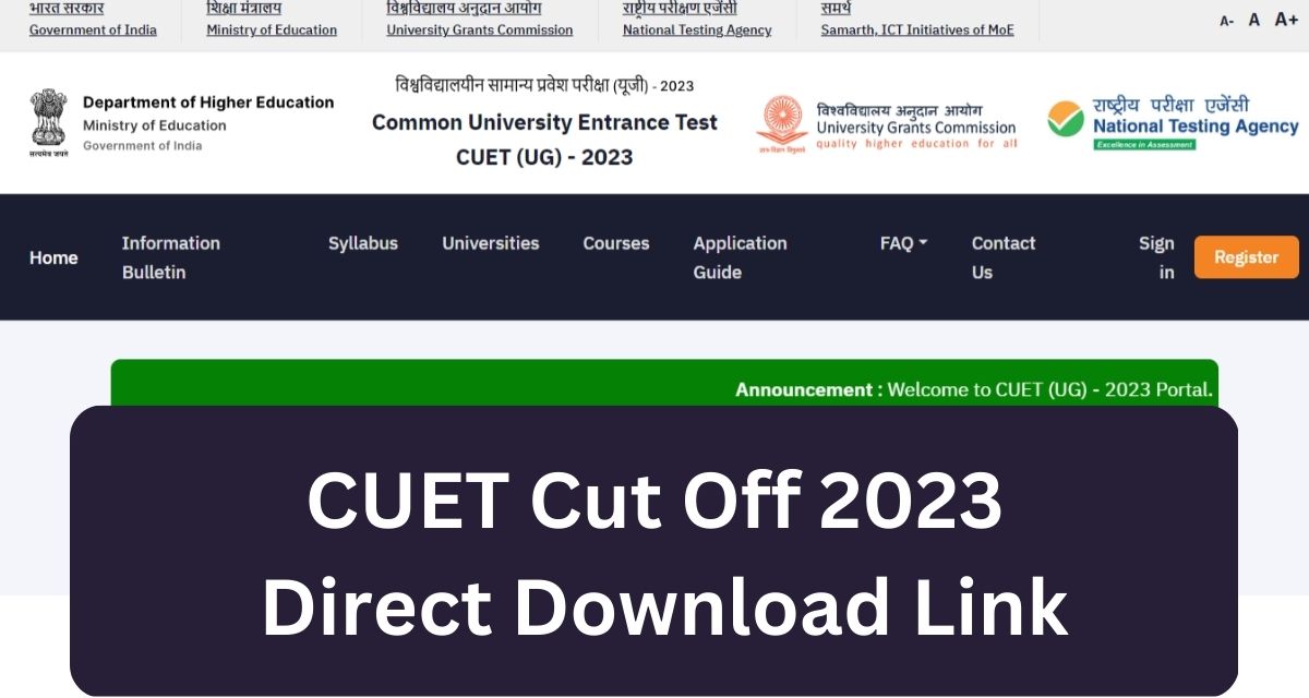CUET Cut Off 2023
 Direct Download Link