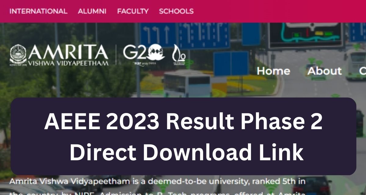 AEEE 2023 Result Phase 2
 Direct Download Link