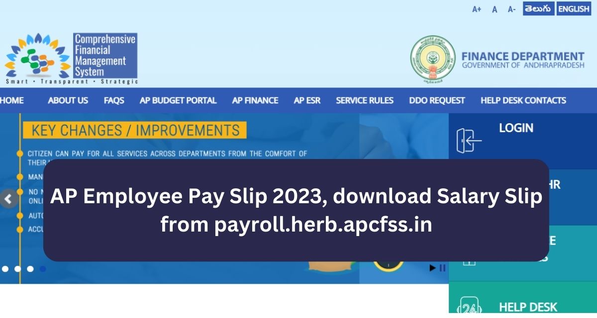 AP Employee Pay Slip 2023, download Salary Slip from payroll.herb.apcfss.in