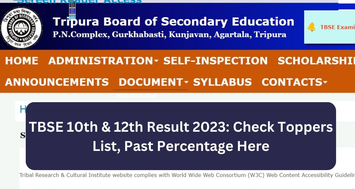 TBSE 10th & 12th Result 2023: Check Toppers List, Past Percentage Here