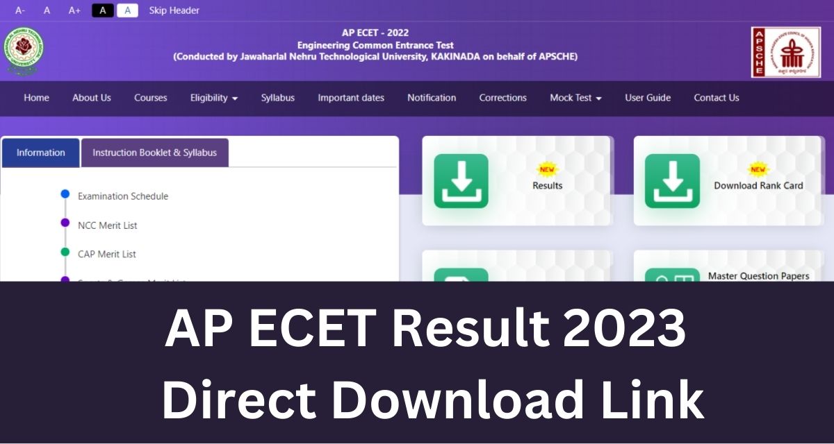 AP ECET Result 2023 
Direct Download Link
