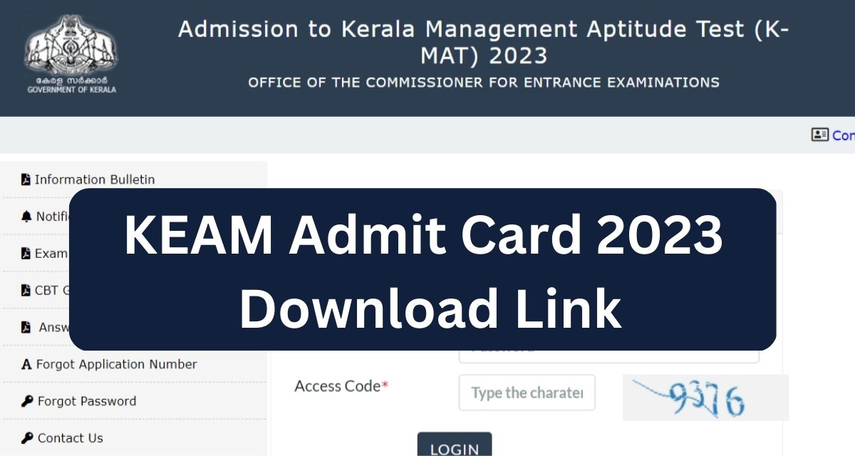 KEAM Admit Card 2023
 Download Link