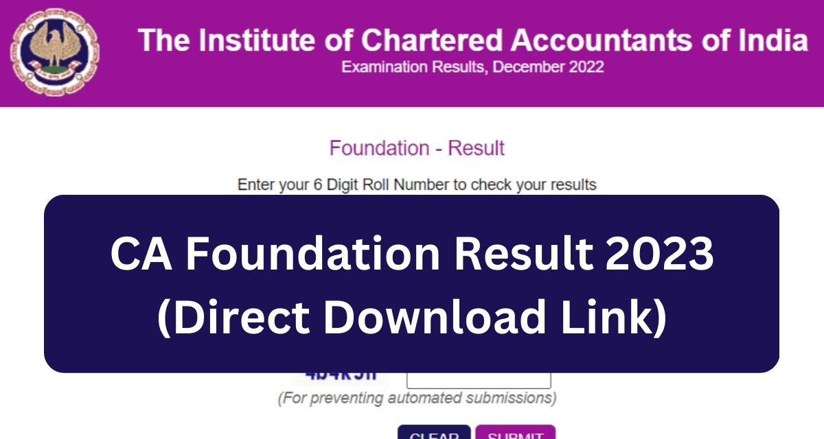 CA Foundation Result 2023
(Direct Download Link)


