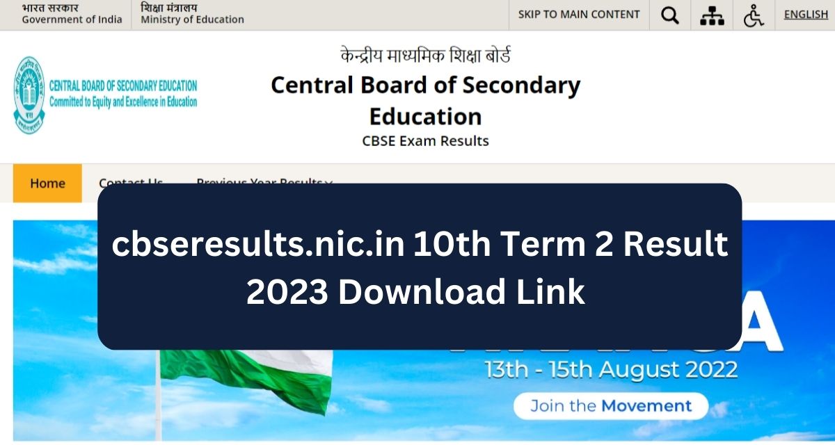 cbseresults.nic.in 10th Term 2 Result 2023 Download Link 