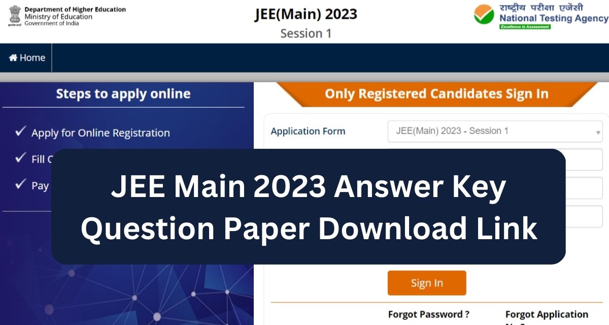 JEE Main 2023 Answer Key Question Paper Download Link