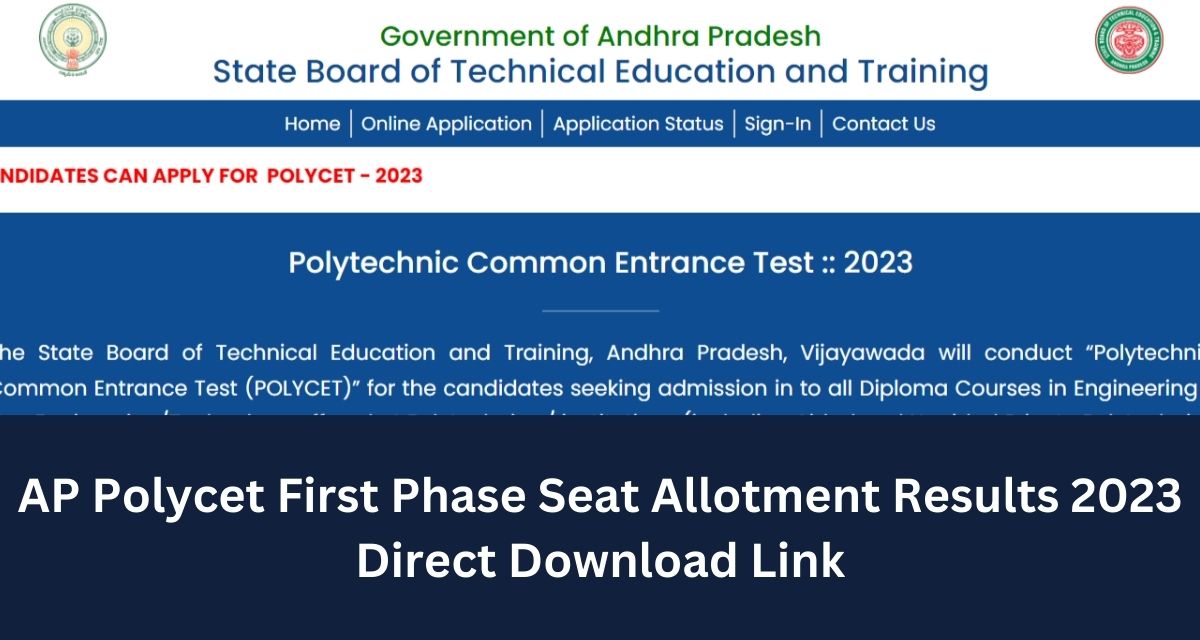 AP Polycet First Phase Seat Allotment Results 2023 Direct Download Link
