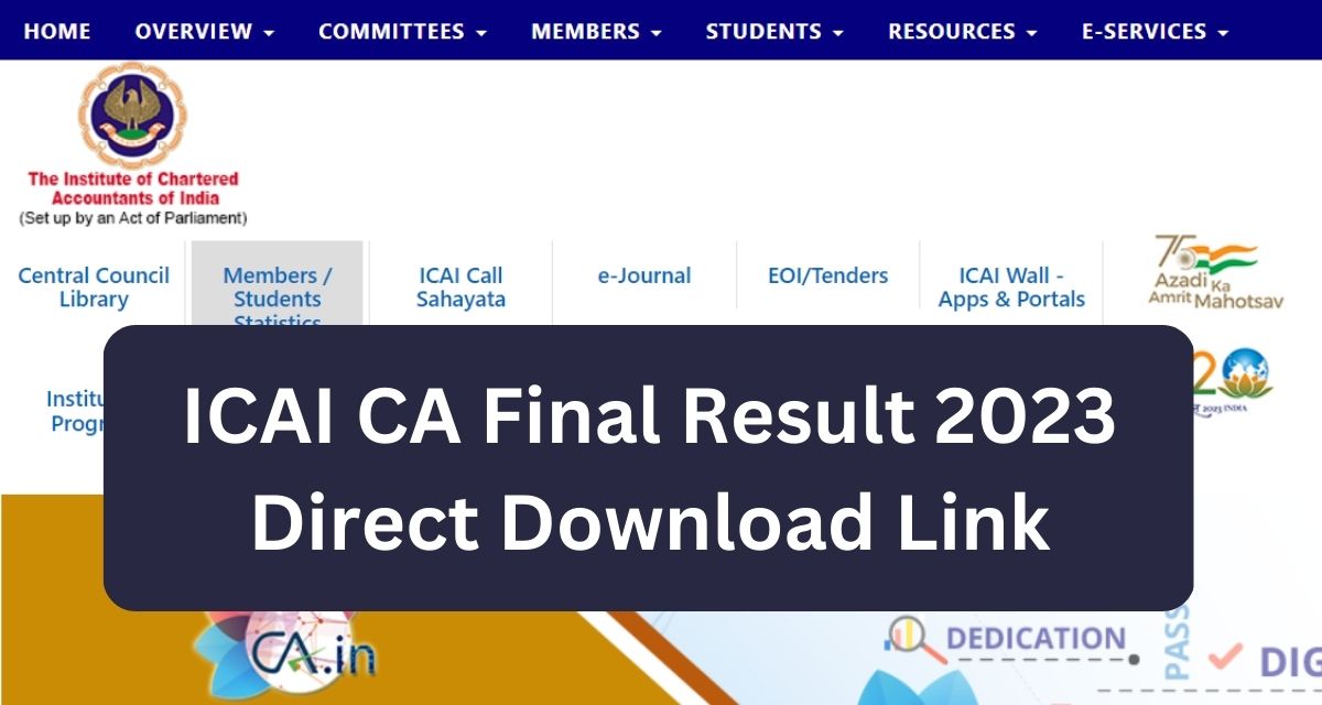 ICAI CA Final Result 2023 Direct Download Link