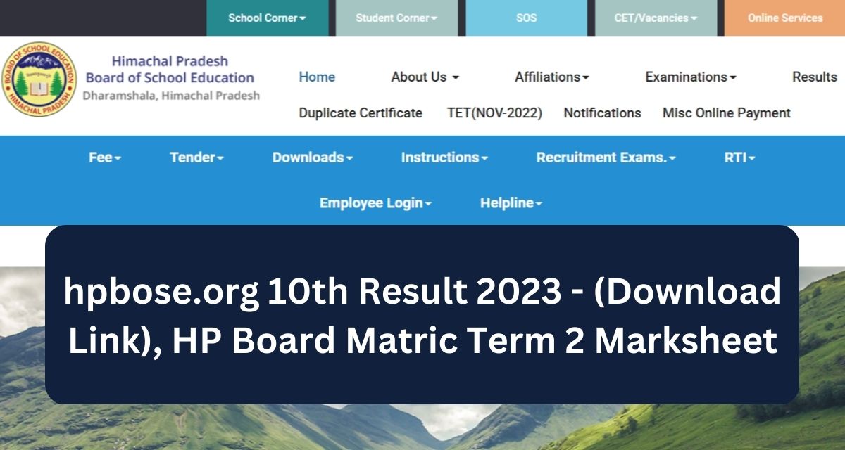 hpbose.org 10th Result 2023 - (Download Link), HP Board Matric Term 2 Marksheet