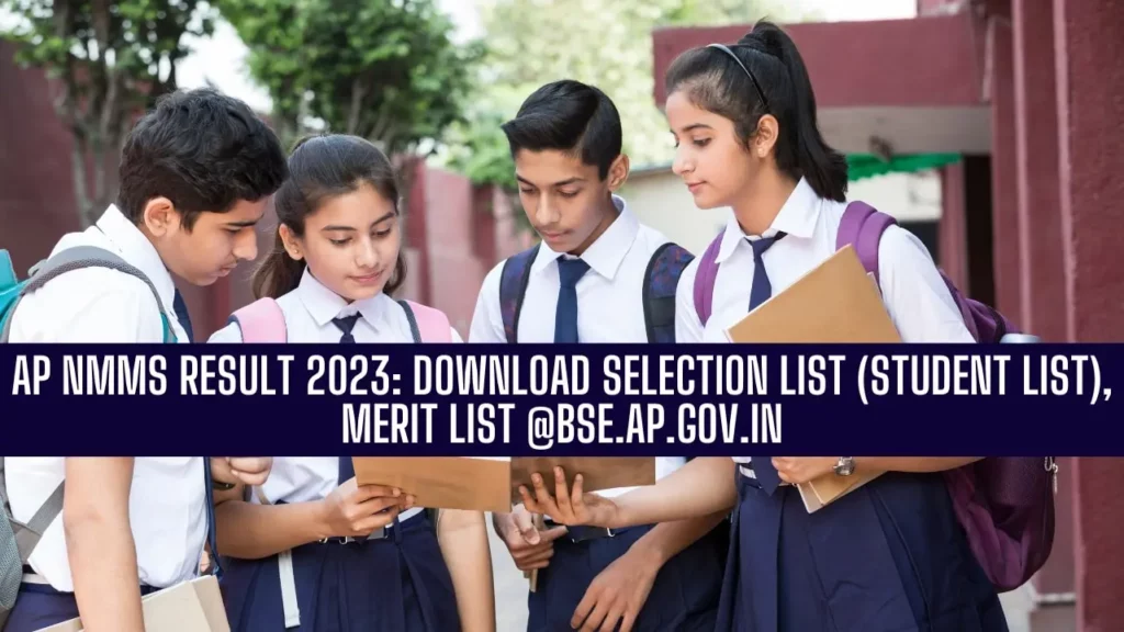 AP NMMS Result 2023 Download Selection List (Student List), Merit List @bse.ap.gov.in