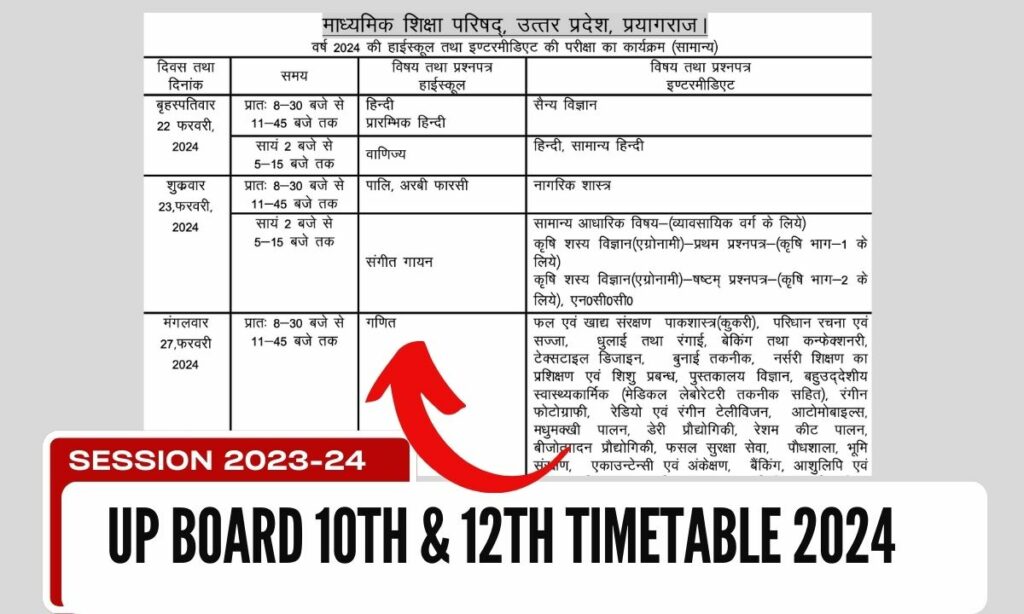 up board time table 2024